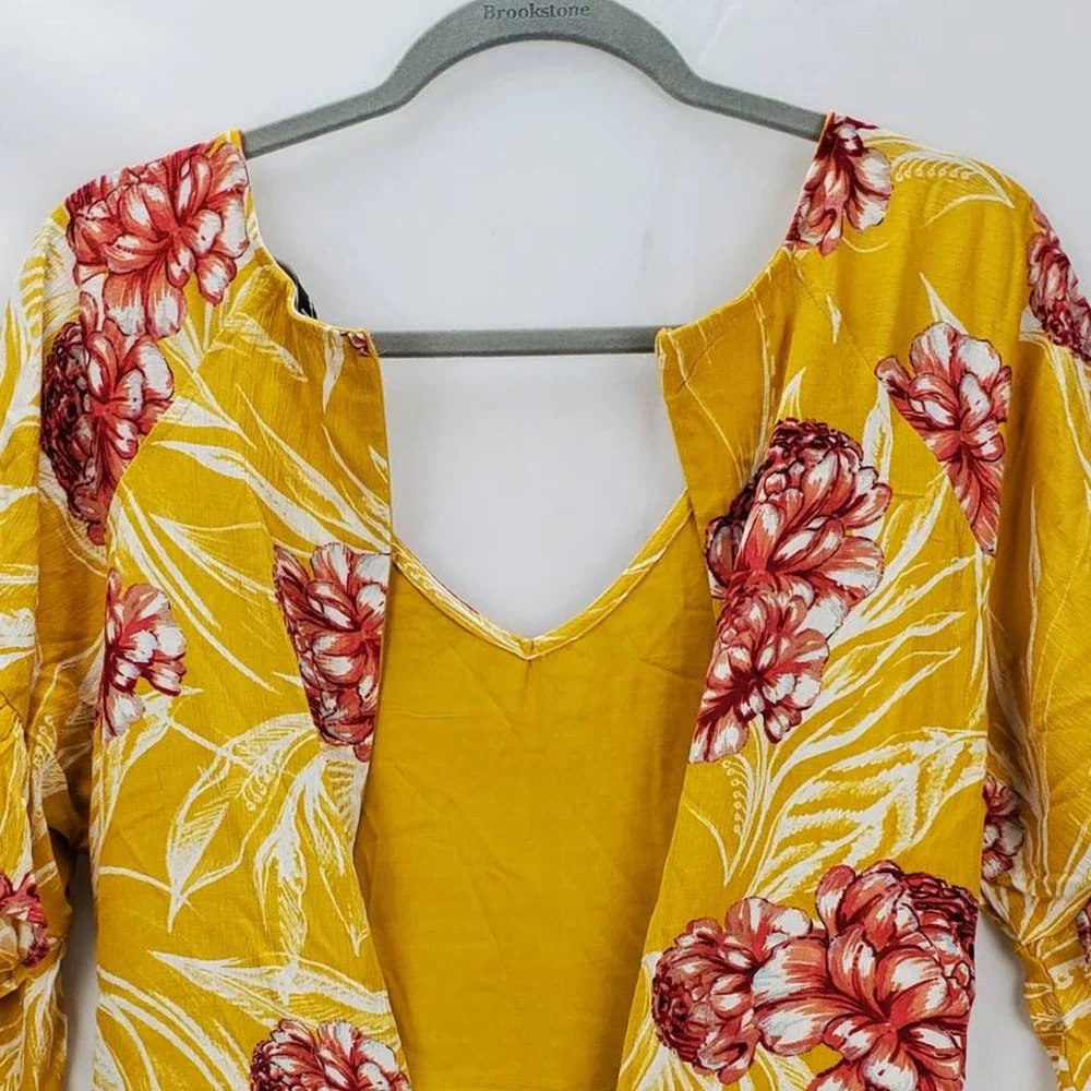 Lulus Garden's Glory Mustard Yellow Floral Print Culotte Jumpsuit - Picture 11 of 13